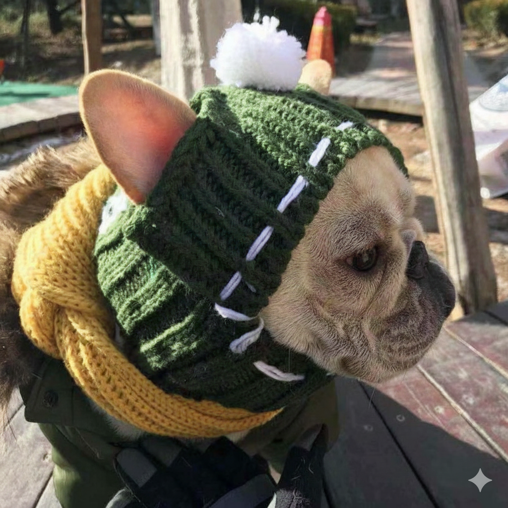 Frenchie Winter Knit Beanie
